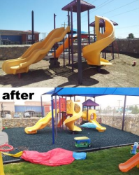 Playground Before and After Rubber Mulch
