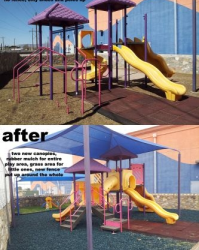 Playground Rubber Mulch Before and After