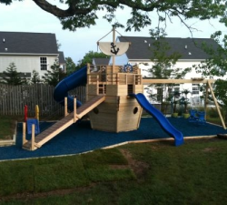 Blue Playground Rubber Mulch