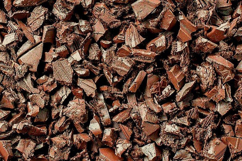 Close-up of recycled rubber mulch nuggets